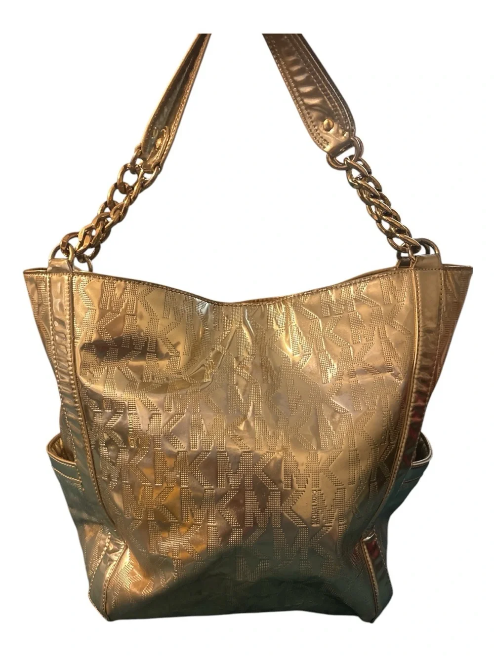 Michael Kors Gold Tote Bag with Chain Handles